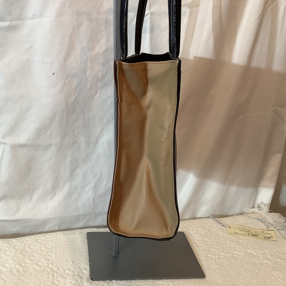 Christian Livingston shoulder hand bag brown black leather - Picture 5 of 9